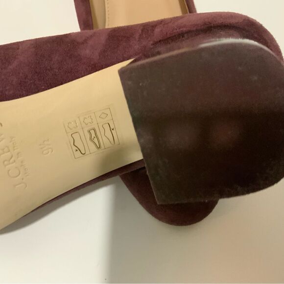 J Crew Womens size 9.5 Heels Pumps Suede Cabernet Shoes - Picture 7 of 12